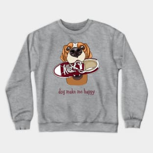 life with a dog. Dog make me happy Crewneck Sweatshirt